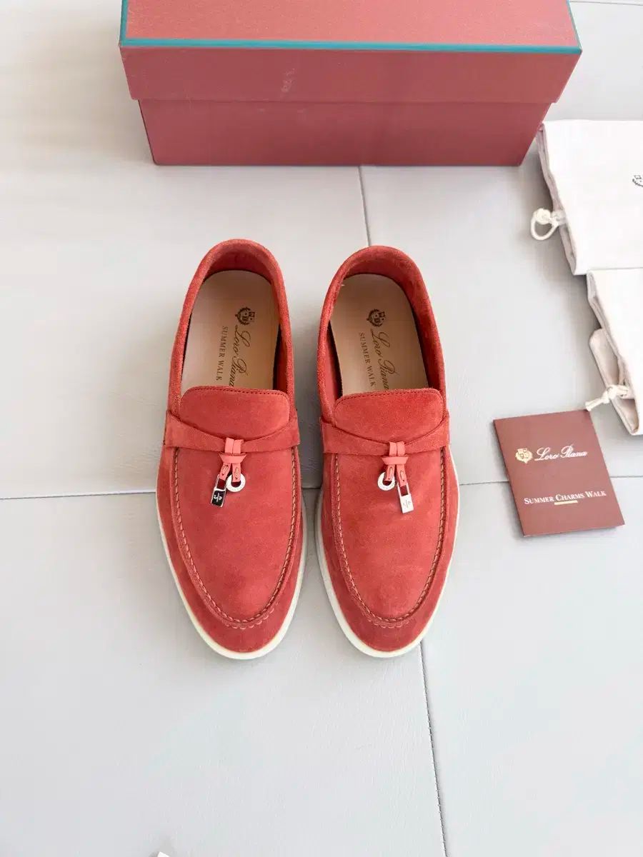 ロロピアーナ サマーチャームウォーク ピンク スエード ローファー 未