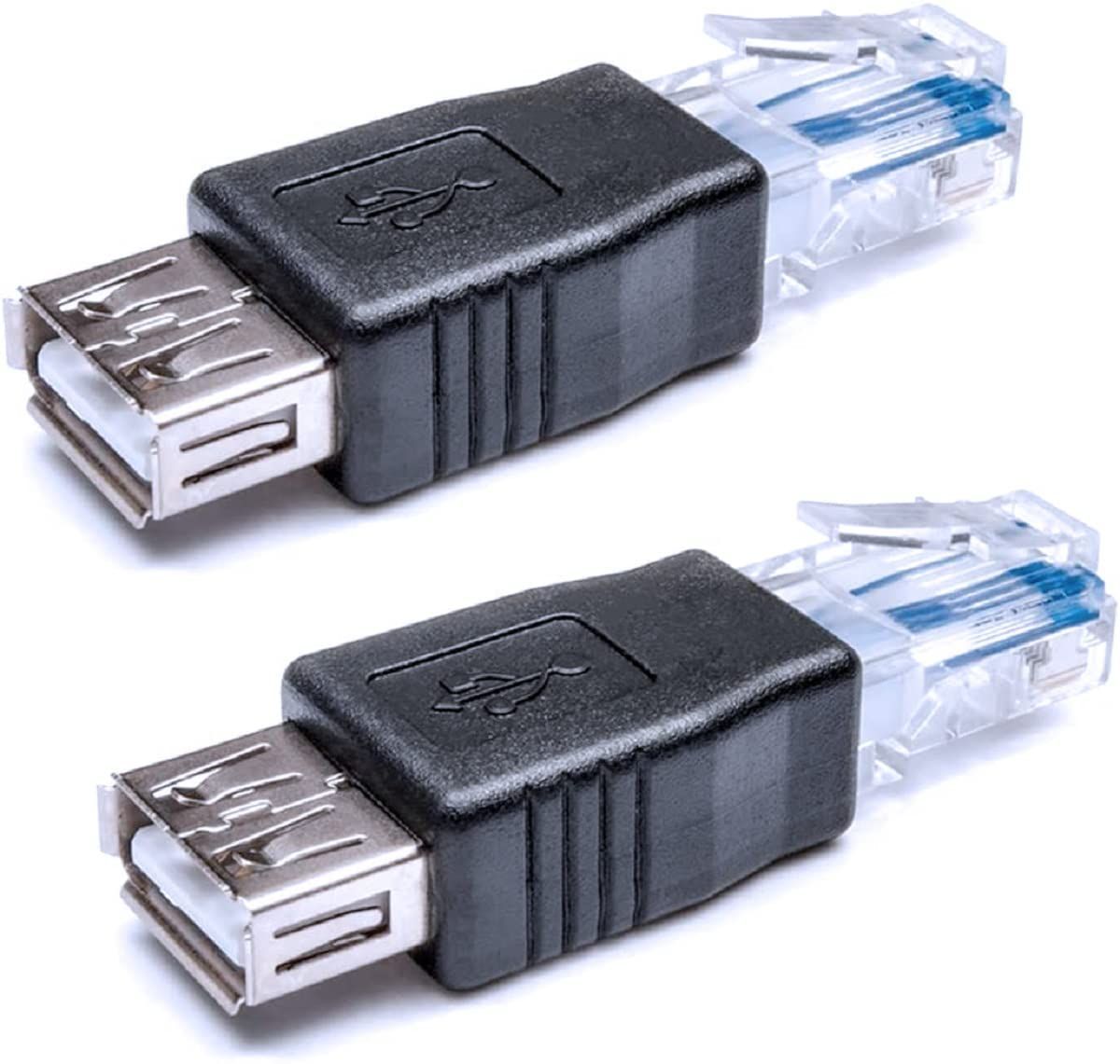 【特価商品】herfair イーサネット Usbアダプター 2個 Usb イーサネットアダプター Rj45イーサネットオス Usbメスコンバーター Usbからrj45コネクター Adslモデム 6880