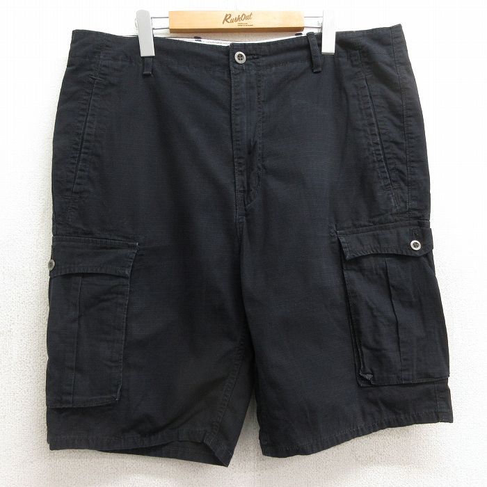 W36/古着 リーバイス Levis ショート カーゴ パンツ ショーツ メンズ リップストップ コットン 黒 ブラック 24feb22 中古 ボトムス 短パン 