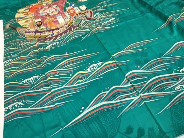 平和屋本店□極上 アンティーク 大正ロマン 訪問着 駒刺繍 南蛮船 金糸