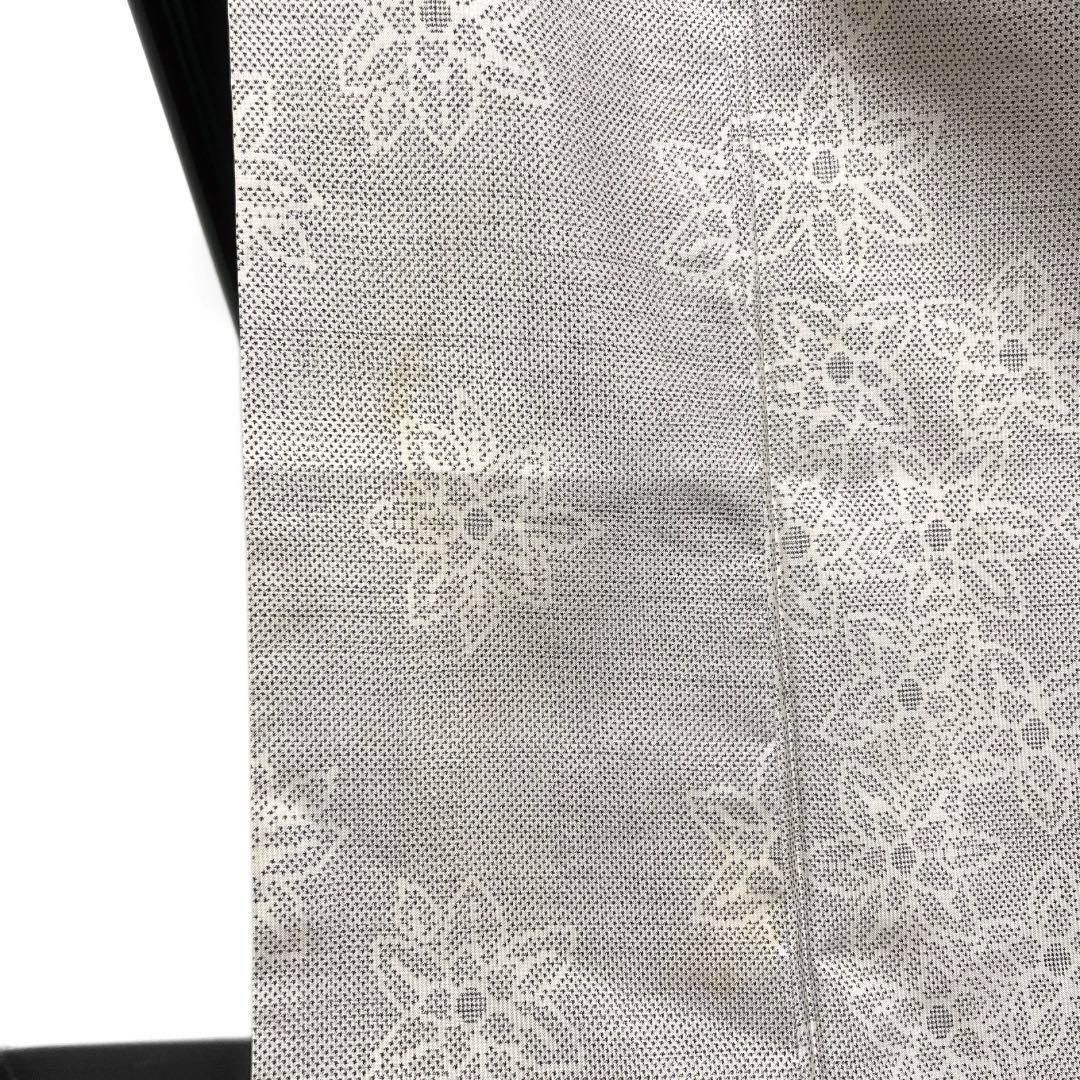 小紋 白大島紬 花模様 ホワイト 着物 082w d - メルカリ