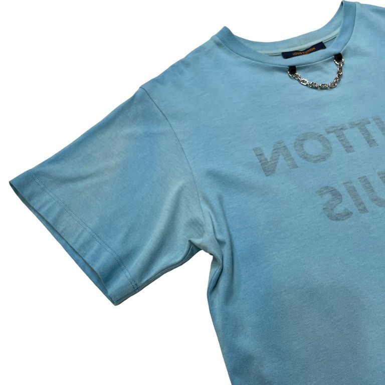 新品タグ付　ルイヴィトン　Tシャツ　反転ロゴ　サイズL　青　現行　チェーン LOUIS VUITTON ルイヴィトン 20SS チェーン反転Tシャツ - メルカリ