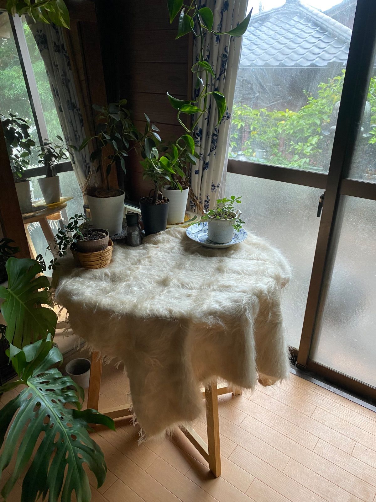 シイルトバッタニイェ79×90素晴らしいモフモフ感と艶々のモヘアの毛布 一枚あればゴージャス