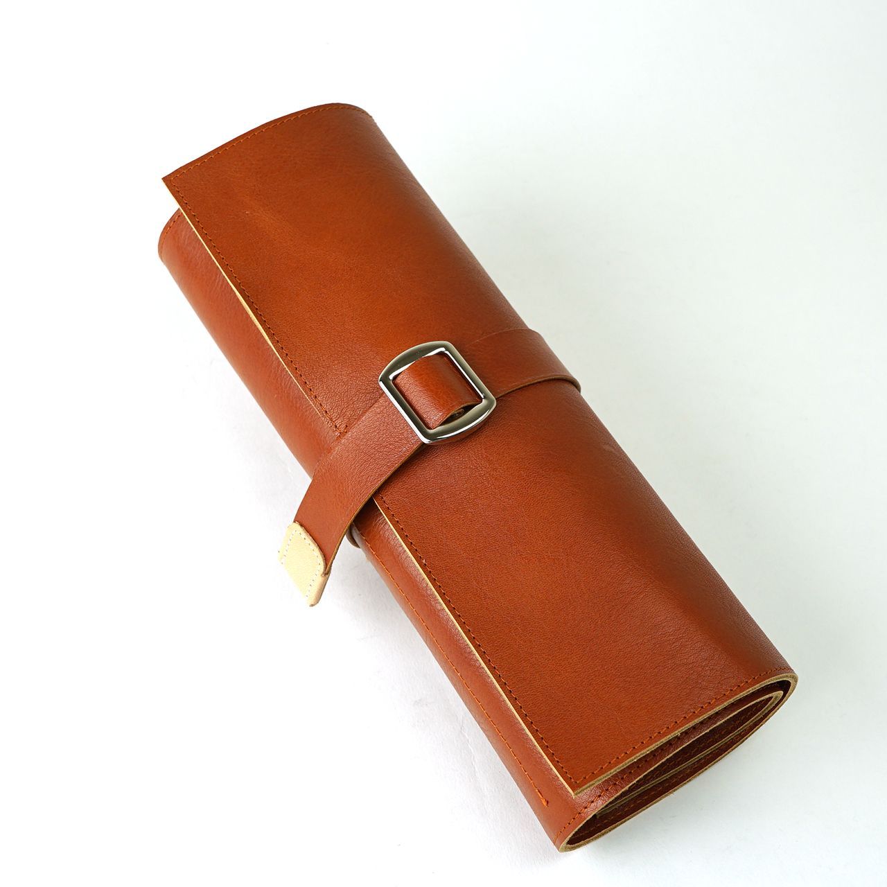 ネイビー＆焦げ茶 6丁差し 革ベルト付 本革シザーケース SCL-154/CNA