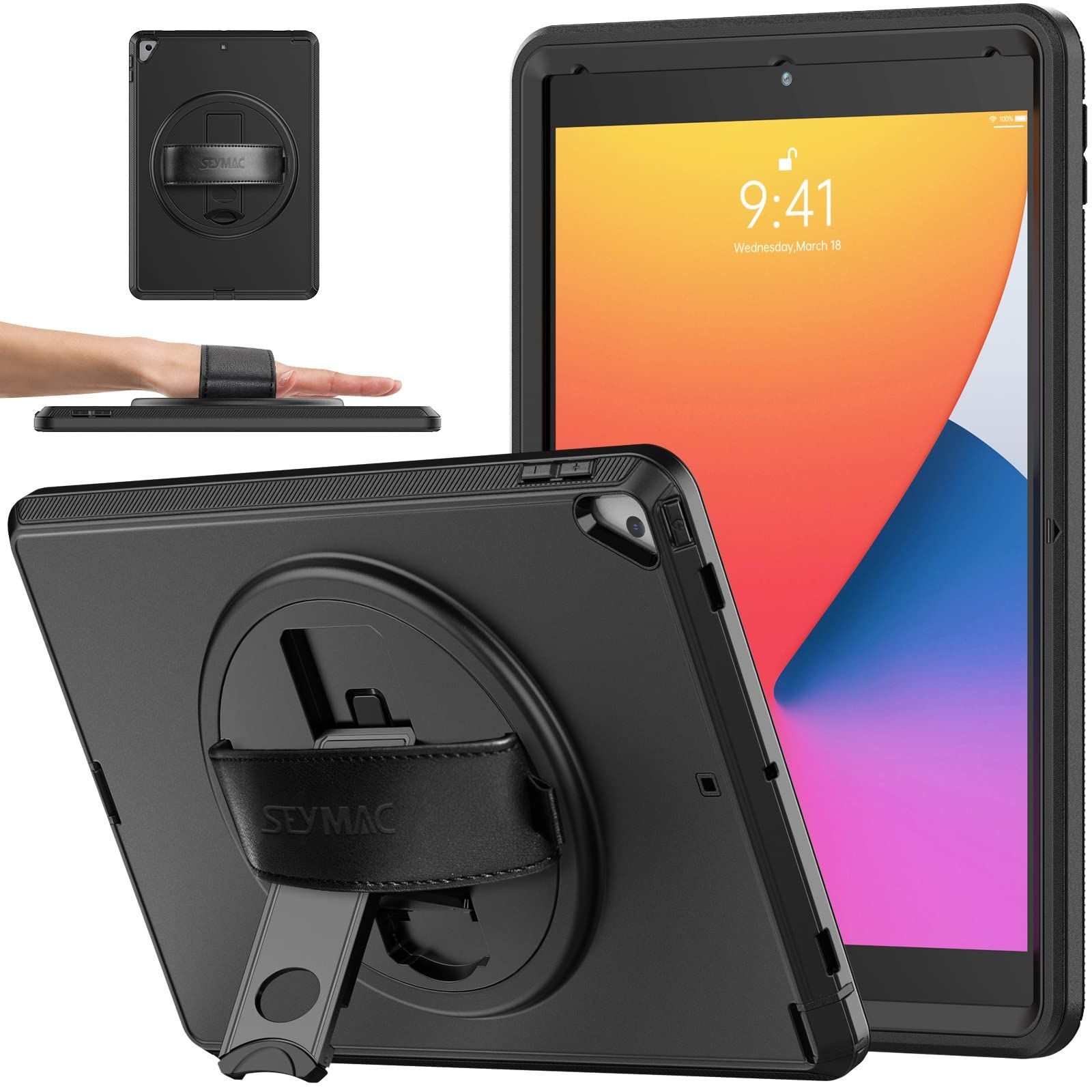 人気商品】SEYMAC stock iPad 10.2~10.5インチ耐衝撃ケース ペン収納 360°回転スタンド ハンドストラップ 全面保護カバー iPad第9世代/第8世代/第7世代 iPad Air(第3世代)10.5インチiPad Pro対応 ハーナーズショップ メルカリ