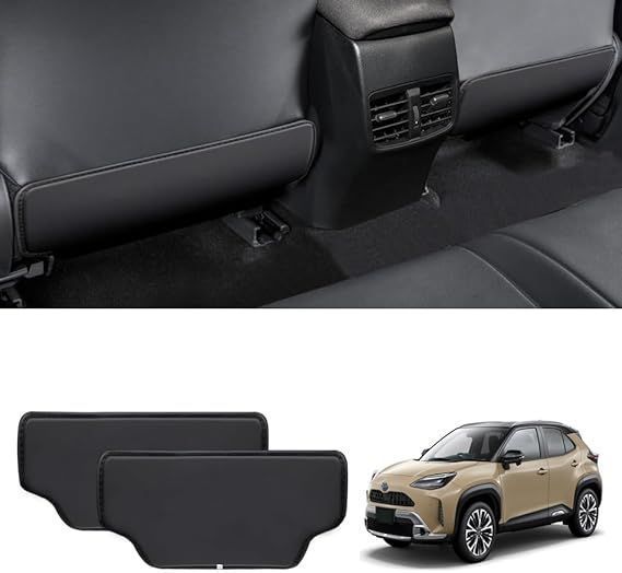 トヨタ ヤリスクロス 10系 設計 PUレザー製 キックガード Yariscross 後部座席シートバックプロテクター内装 ヤリスクロス アクセサリー汚れ防止 蹴り防止 撥水処理引っかき傷対策 取付簡単 2枚セット
