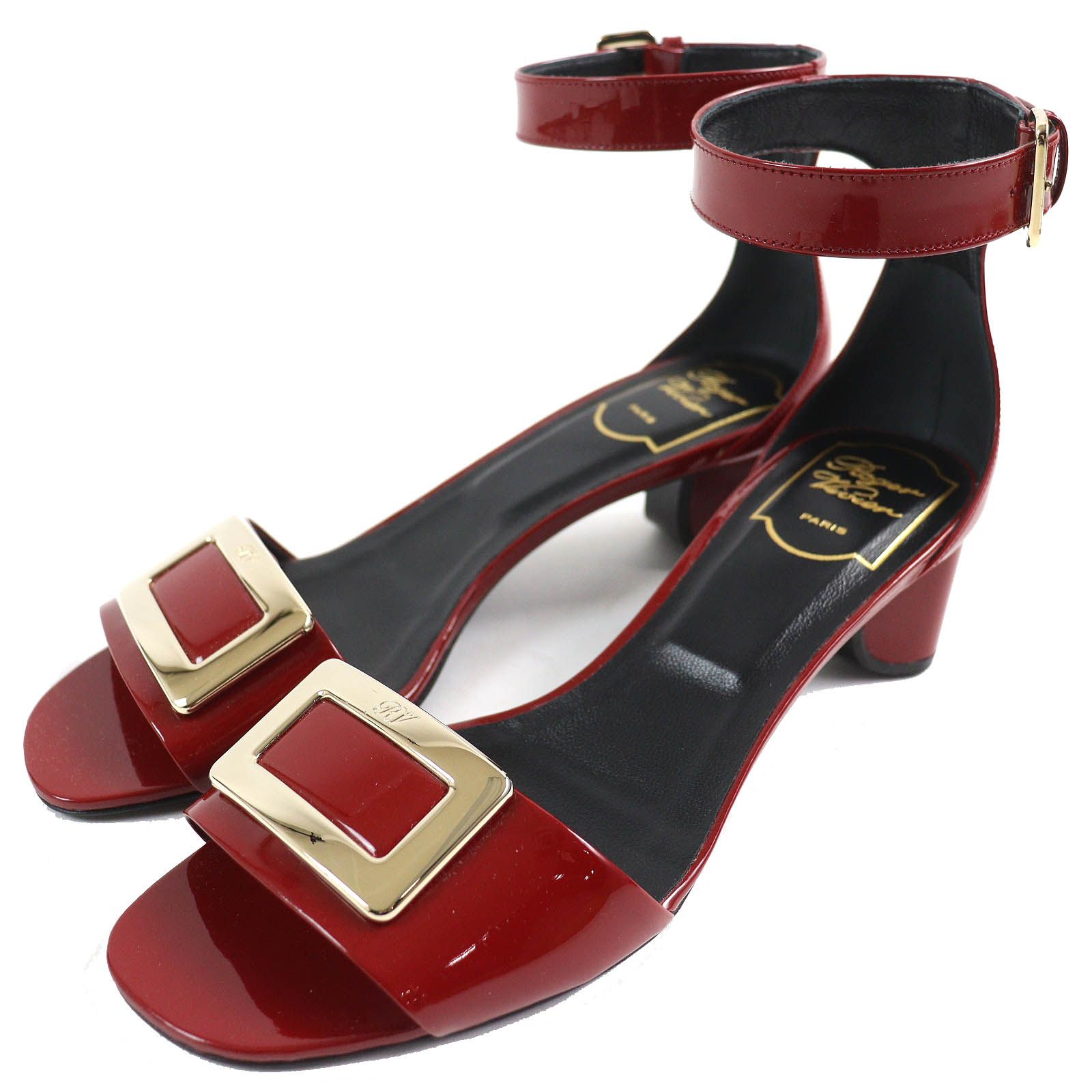極美品△ROGER VIVIER ロジェヴィヴィエ RVW34112800D1PR406 ロゴ 