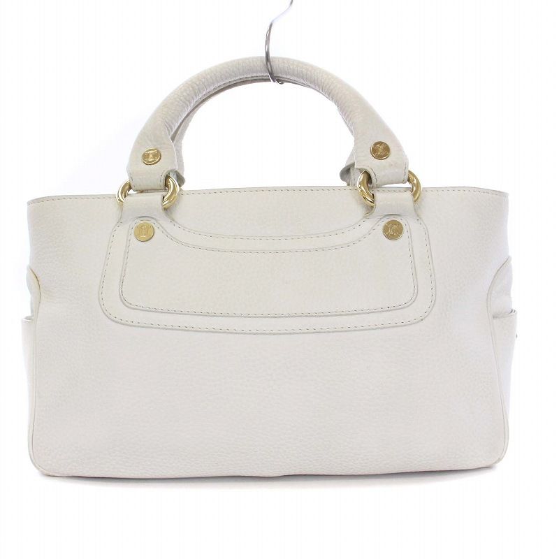 【CELINE】セリーヌ ブギーバッグ ハンドバッグ ホワイト レザー セリーヌ CELINE ブギーバッグ ハンドバッグ トートバッグ