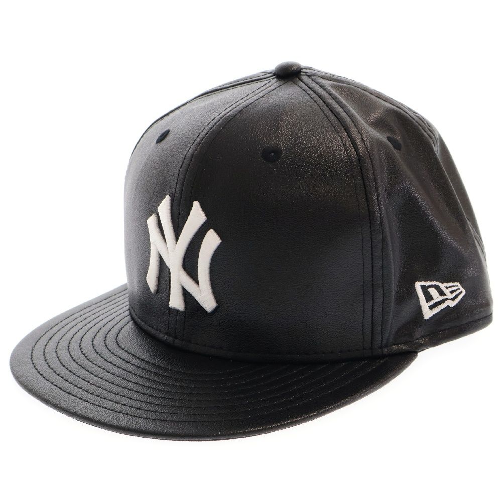 NEW ERA (ニューエラ) 59FIFTY ニューヨークヤンキース シンセティックレザー ベースボールキャップ 帽子 ブラック 12854110