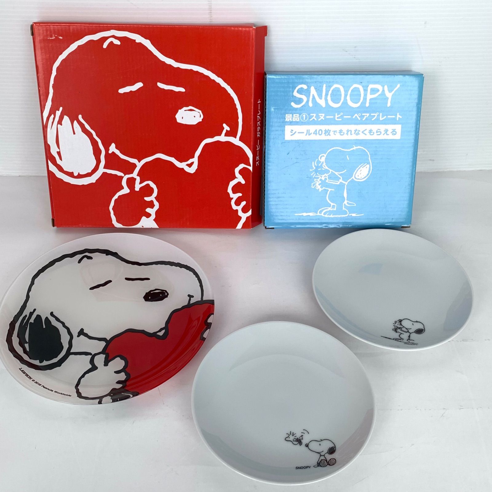 【スヌーピー】可愛い箱付き　スヌーピー　ガラスプレート　レア スヌーピー】可愛い箱付きスヌーピーガラスプレートレア