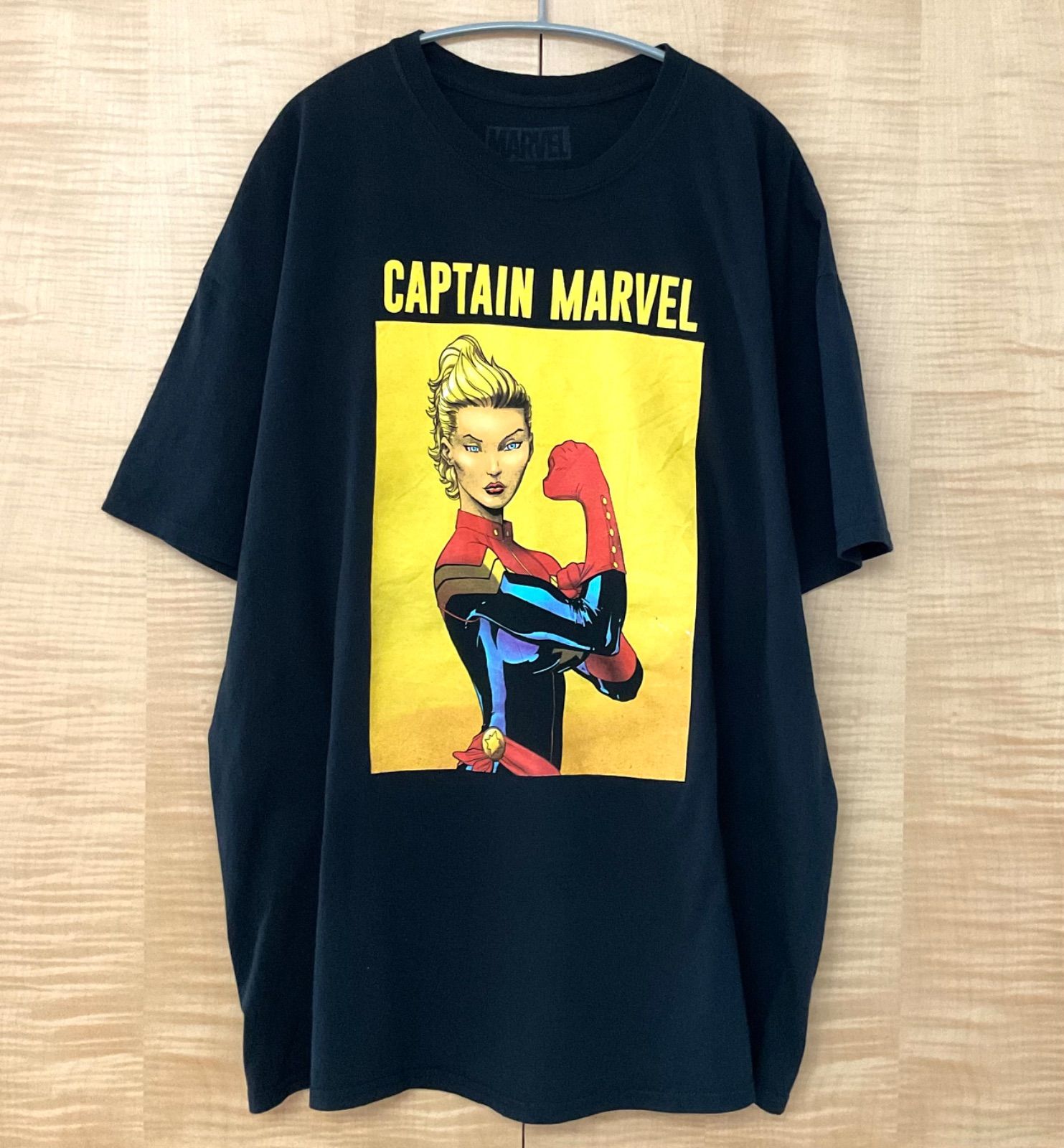 US古着】2XL MARVEL キャプテン・マーベル ビッグシルエット 黒 - メルカリ