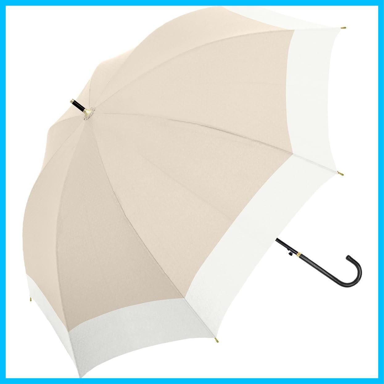 在庫 中谷 Natural Basic 晴雨兼用長傘 UVバイ ベージュ 914-050 ジャンプ 親骨サイズ 58 cm ブラックコーティング加工