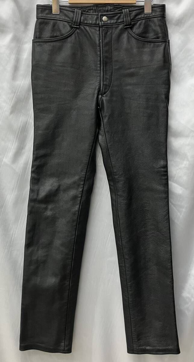 KUSHITANI クシタニ レザーパンツ ロングパンツ メンズ Mサイズ相当 黒 ブラック 牛革 本革 MADE IN JAPAN
