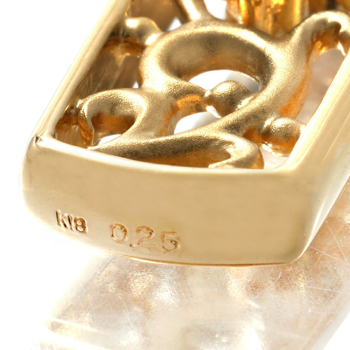 透かしペンダントネックレス ダイヤモンド 0.25ct K18 中古 プレラブド 