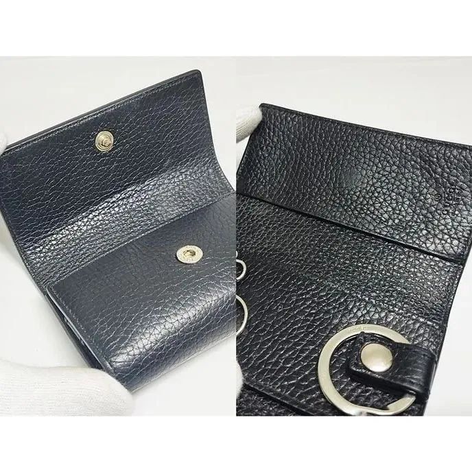 ※併売商品※◆中古◆GUCCI【グッチ】6連キーケース キーリング付き レザー ブラック メンズ　M883