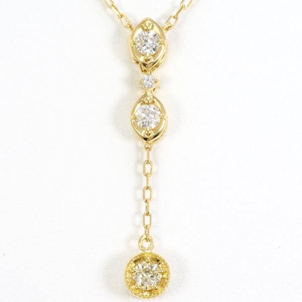 K18YG ネックレス necklace ダイヤ ルビー 総重量約2.7g 約69cm