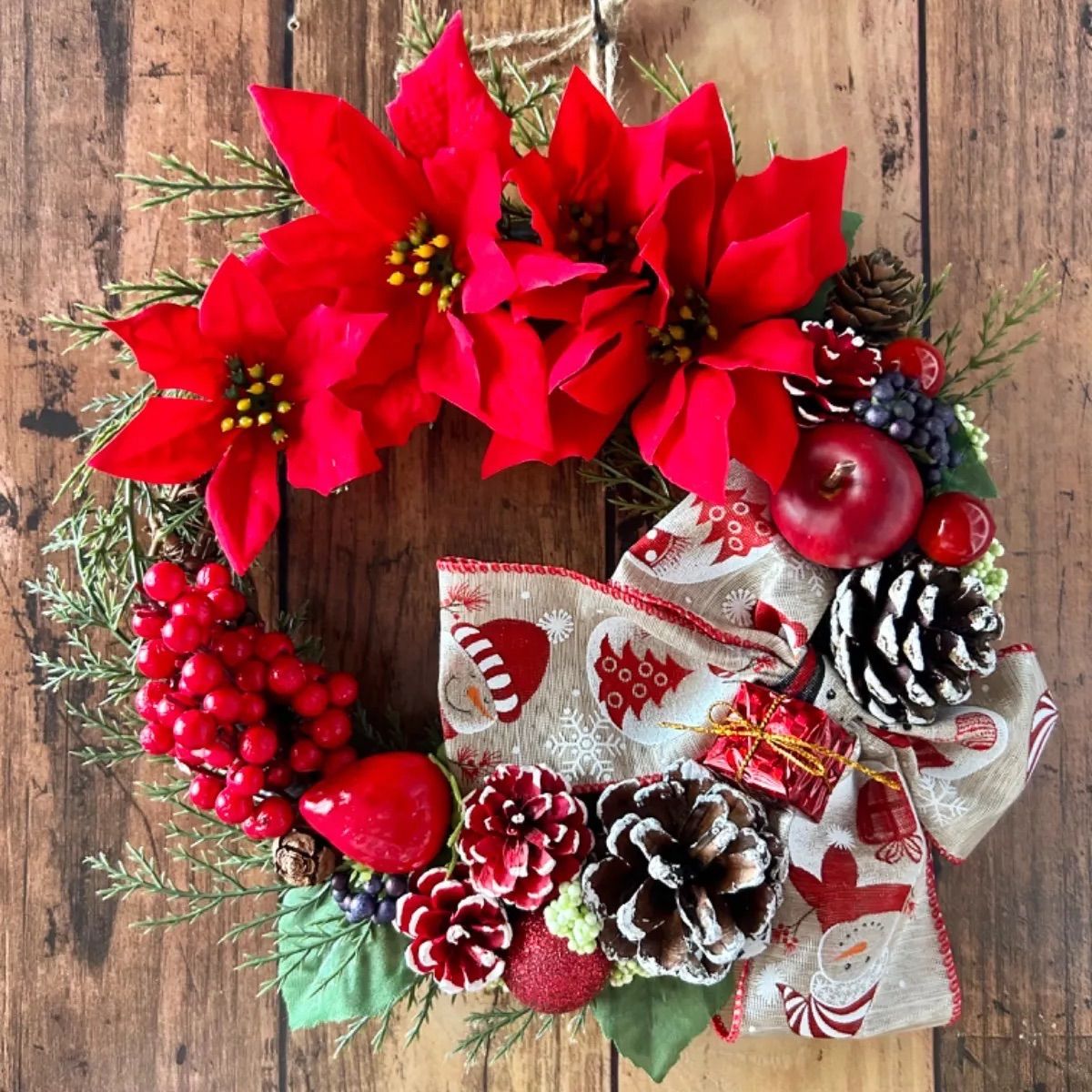 フラワーリースクリスマスリースサンタクロース