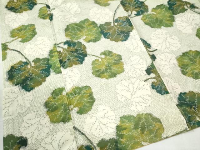 平和屋着物○上質な紬 枝葉文 正絹 逸品 CAAU2580yc 平和屋着物○