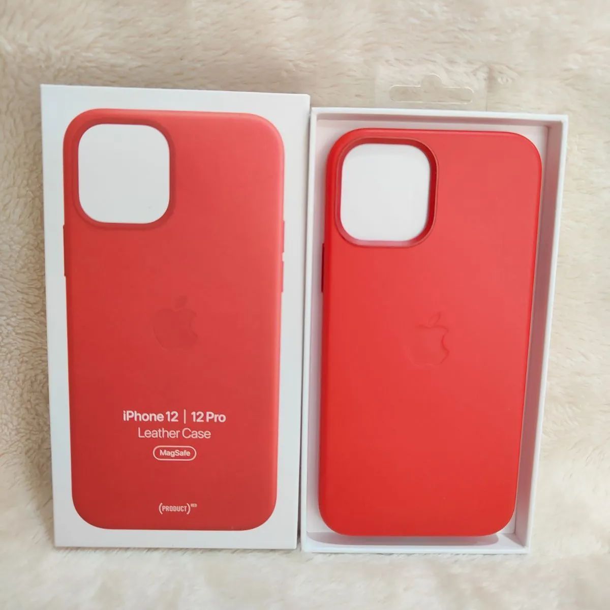 新品Apple純正iPhone12/12ProレザーケースPRODUCT 暖め RED