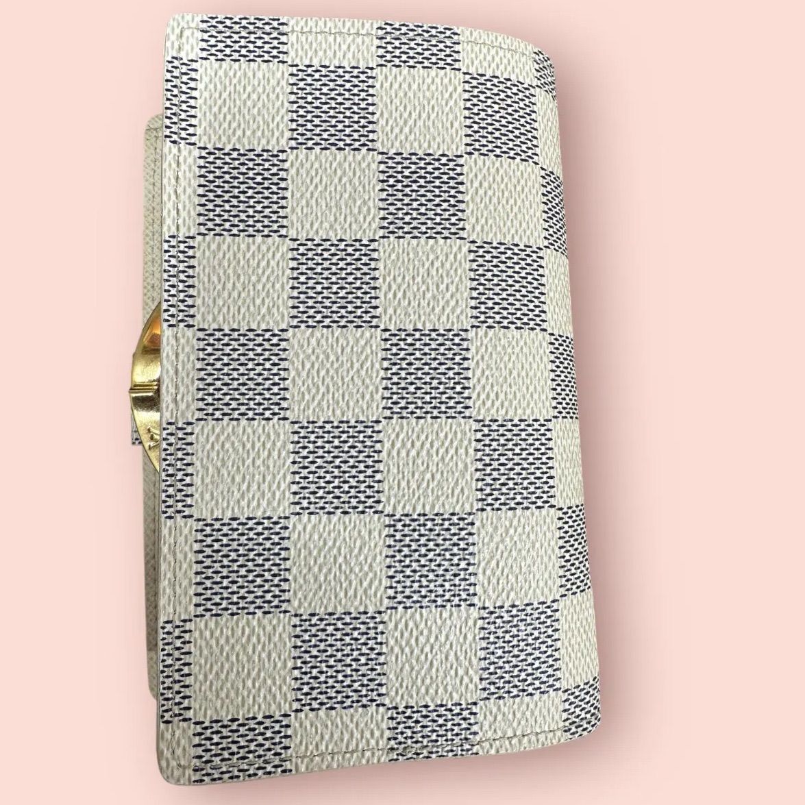 【人気SS美品】ルイヴィトン ダミエ アズール ヴィエノワ がま口 二つ折り財布 q68 ヴィエノワ ダミエアズール 二つ折り財布 がま口 ルイ