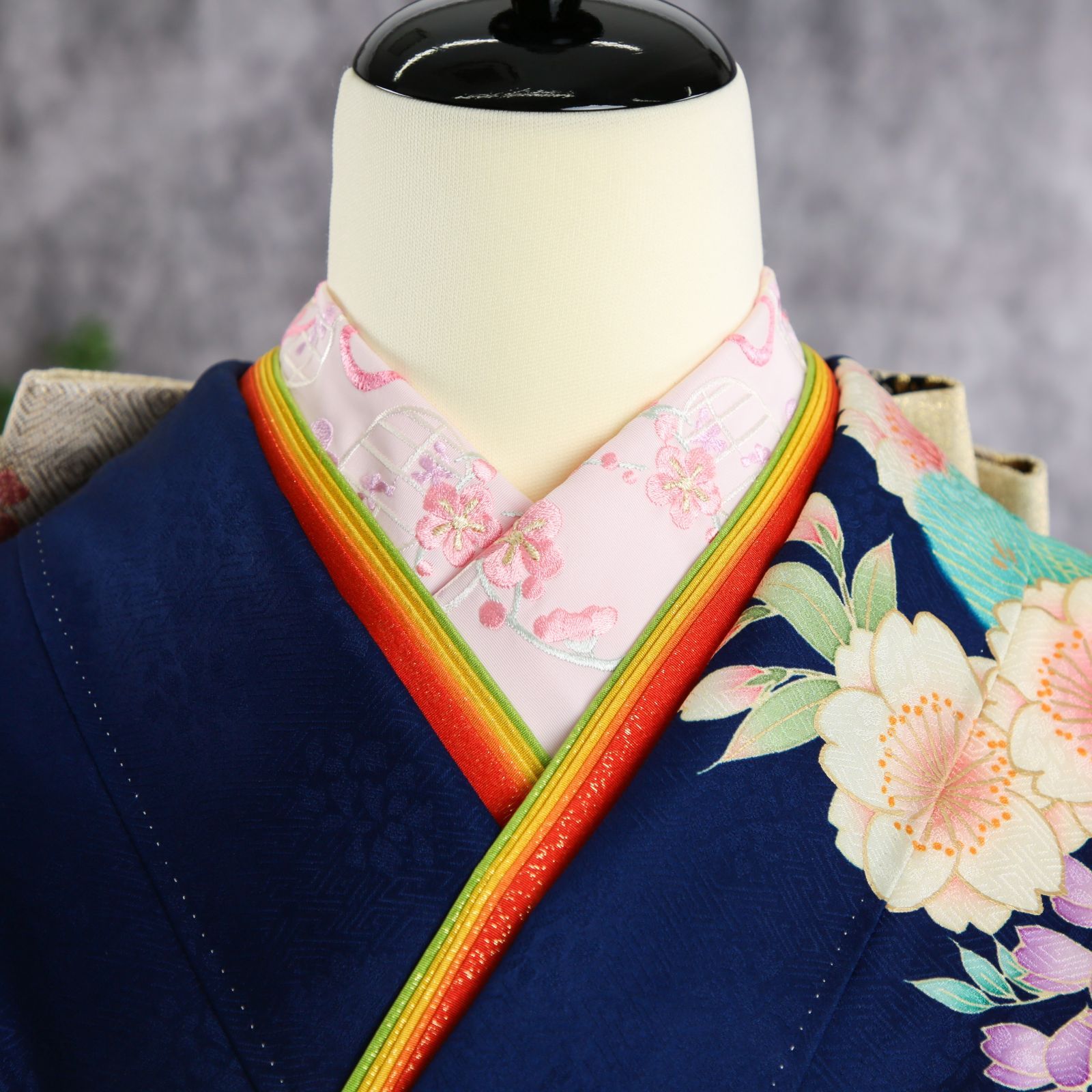 振袖フルセット 振袖セット 振袖 Lサイズ 中古 青×新古典 美品 成人式