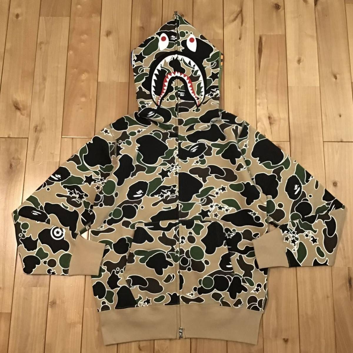 Bape 17ss words camo shark サイズ s パーカー