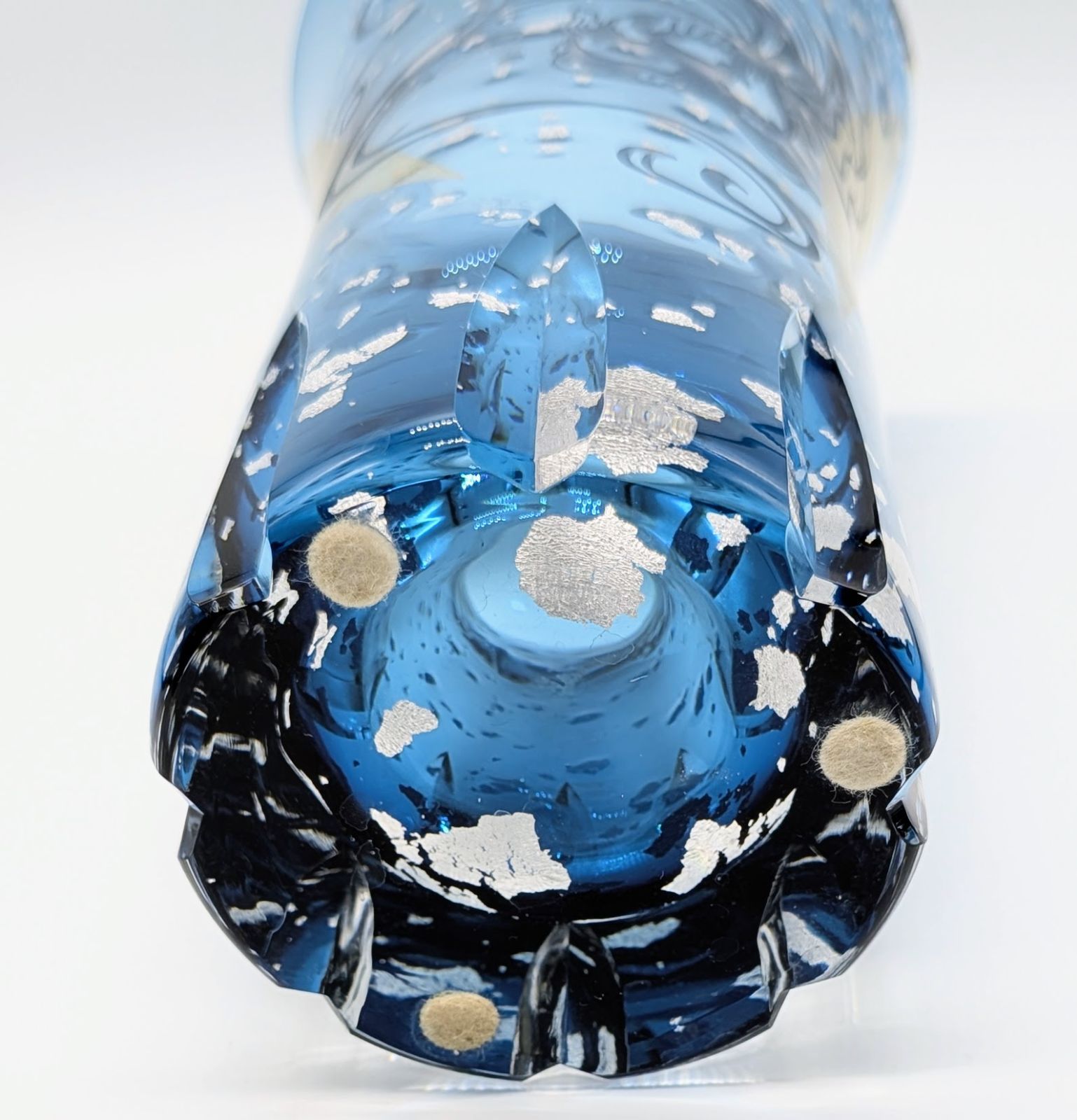 佐々木ガラス 花瓶 青 金線模様 伝統工芸品 東京 日本 - メルカリ