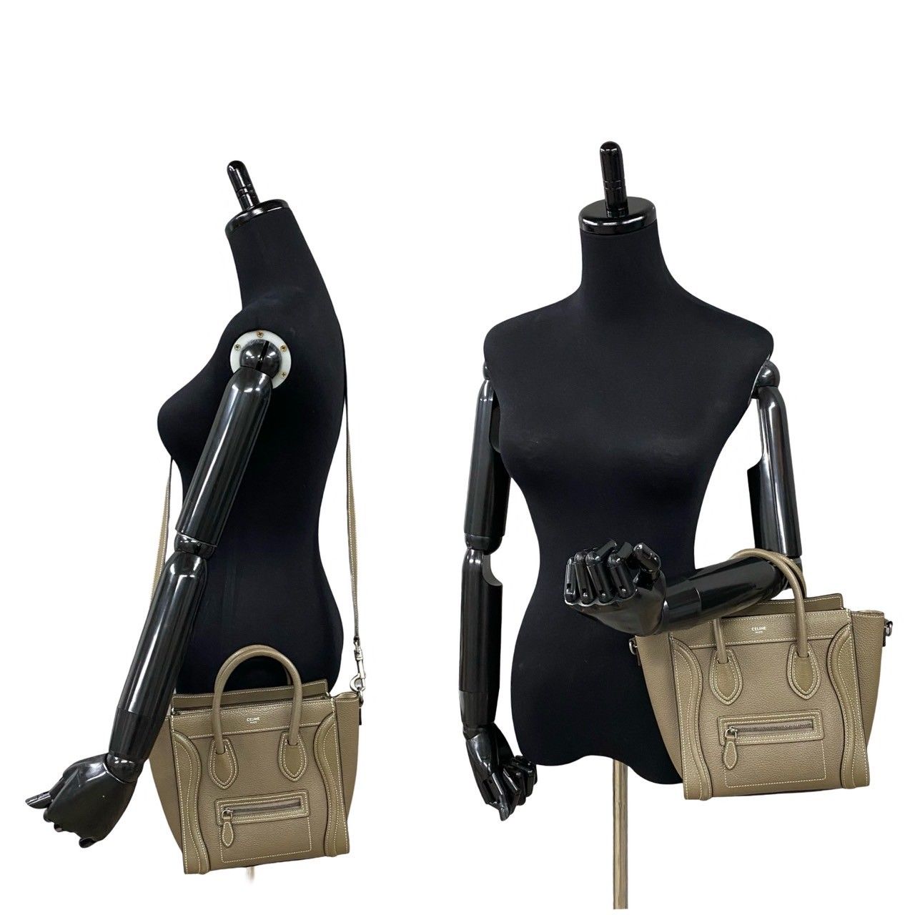 超メルカリ市 極美品 CELINE セリーヌ レザー 巾着 ショルダーバッグ 