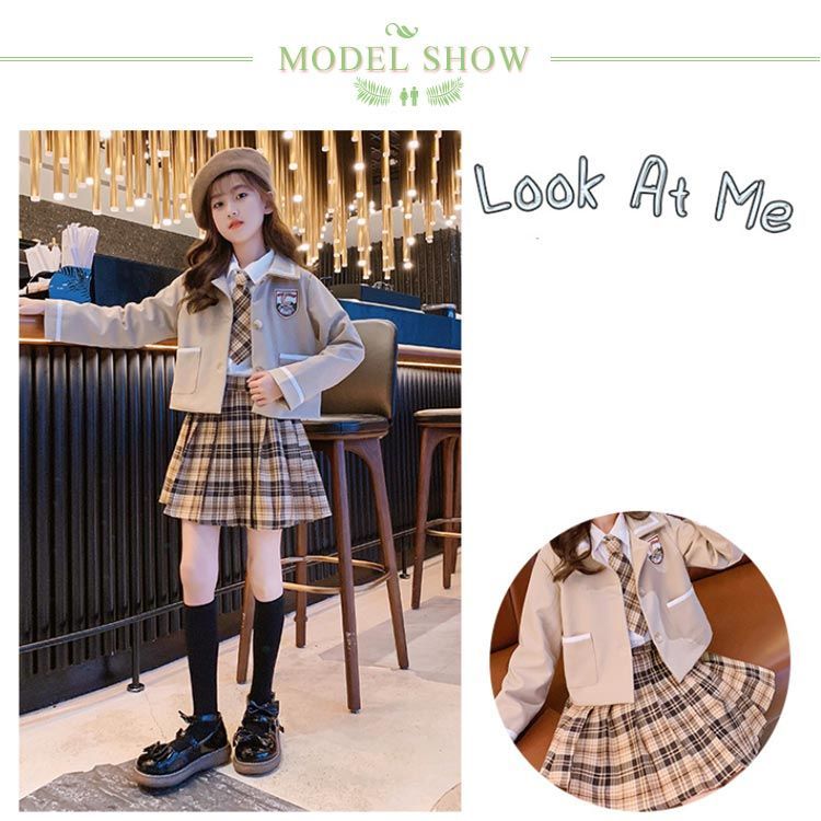 卒業式 女の子 スーツ 韓国 卒服 制服 フォーマルスーツ キッズ 小学生 入学式 : 子供服 フォーマル | スカート [Wolcakyue]