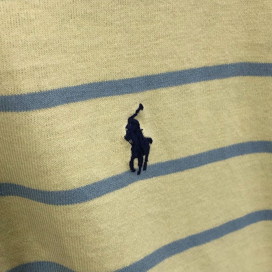 【希少】ポロラルフローレン スウェット 90s ボーダー 刺繍 ワッペン 洗練 POLO RALPH LAUREN ポロ ラルフローレン ボロ ポロシャツ 半袖