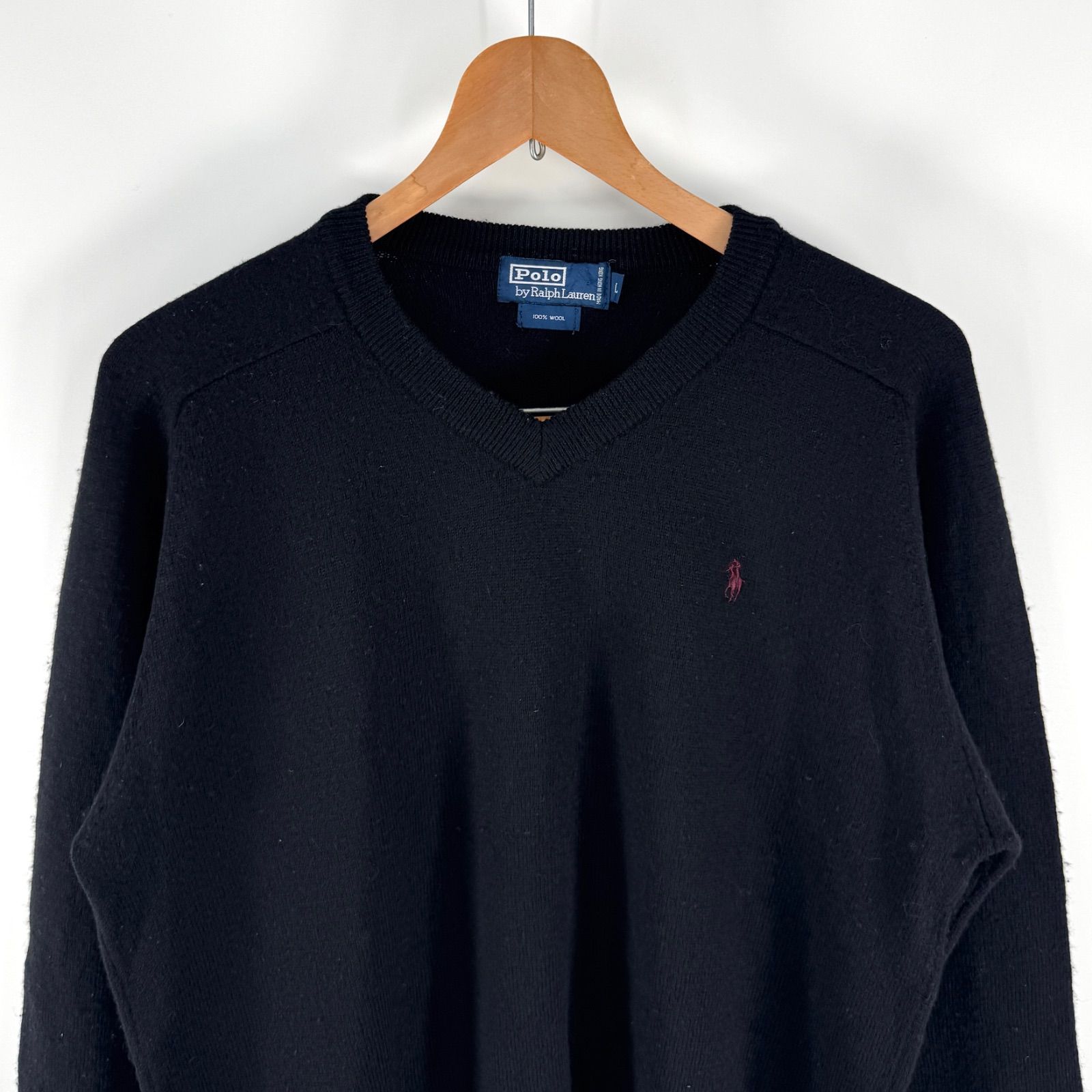 90s~00s オールドタグ POLO by Ralph Lauren Vネック セーター L 