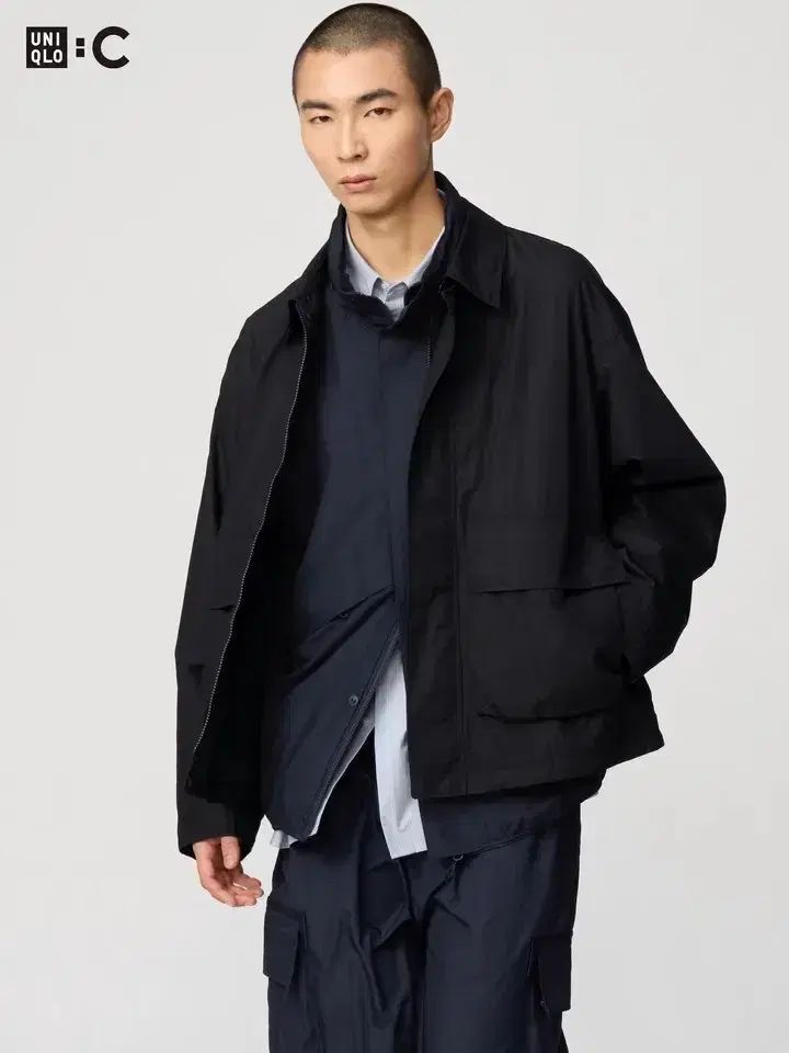 XL UNIQLO U コットンショートブルゾン ブラック