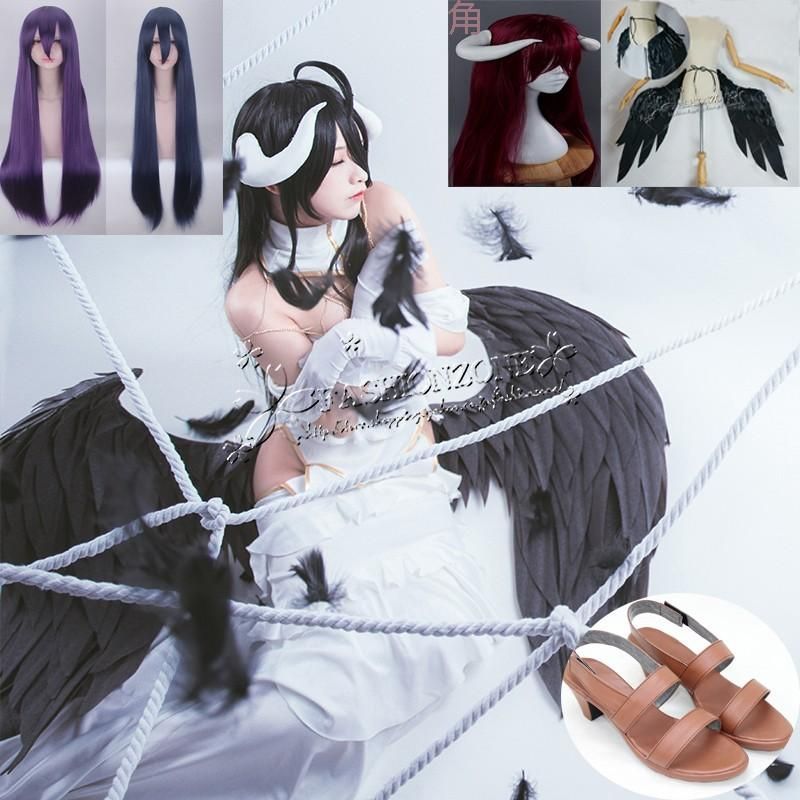 オーバーロード 風 Overlord アルベド コスプレ衣装ウィッグ翼 角靴変装 cosplay 衣装ハロウィン仮装 演出服 お祭り仮装用コスチュームクリ