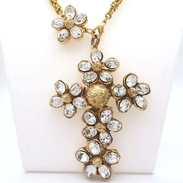 クリスチャン ラクロワ Christian Lacroix ペンダント Christian Lacroix ペンダントネックレス クロス フラワー GP