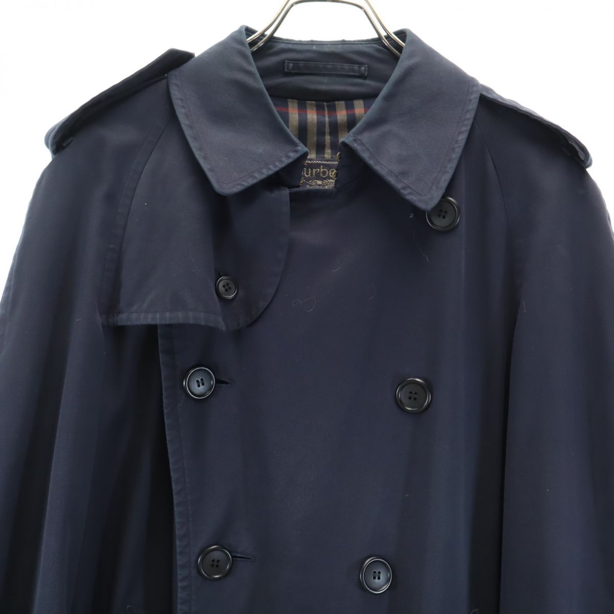 Burberrys ブラック トレンチコートリメイク　古着　ネイビー バーバリーズ 90s 80s 英国製 オールド トレンチコート ネイビー系