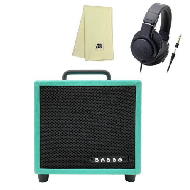 ベース アンプ MODEGEAR MINI-B グリーン ATHM20X ヘッドホン クロス 小型 超軽量 低音域もしっかり再 生できる家庭用ベースアンプ