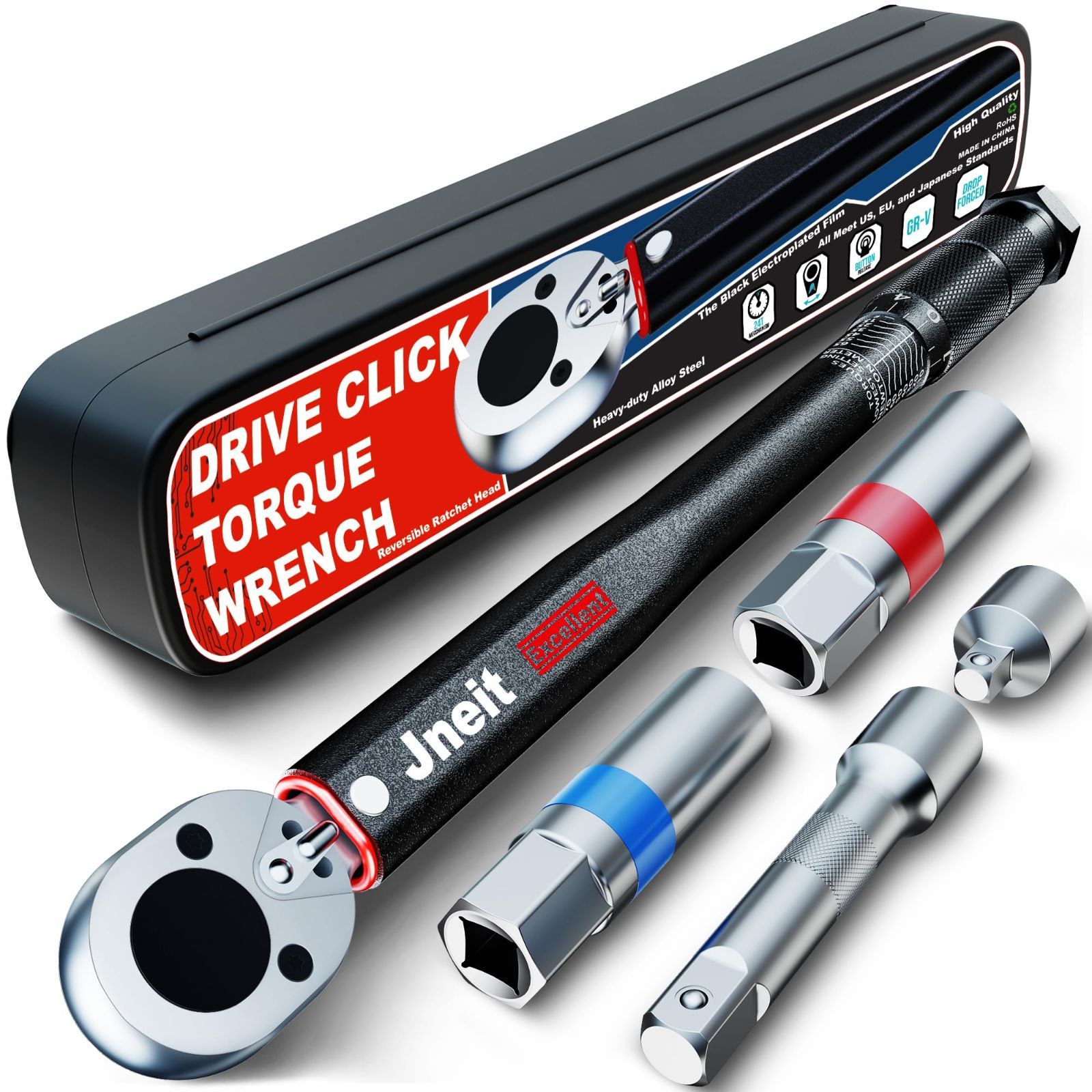 Size:3/8＂ Jneit トルクレンチ 車 バイク 差込角 9.5 mm (3/8インチ) 5-70 Nm プリセット型 とるくレンチ 14mmと16mmスパークプラグソケット 75mmエクステンションバー 6.35mm変換ソケット