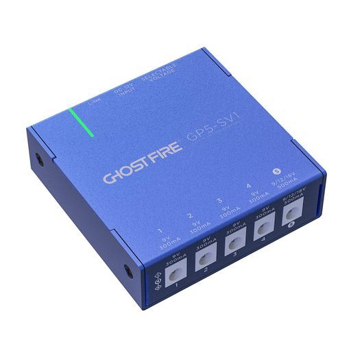 GHOSTFIREエフェクター電源5チャンネルフルアイソレーテッドパワーサプライ短絡保護DC9V|12V|18V調整 低ノイズケーブル付きギターエフェクター用 GP5-SV1