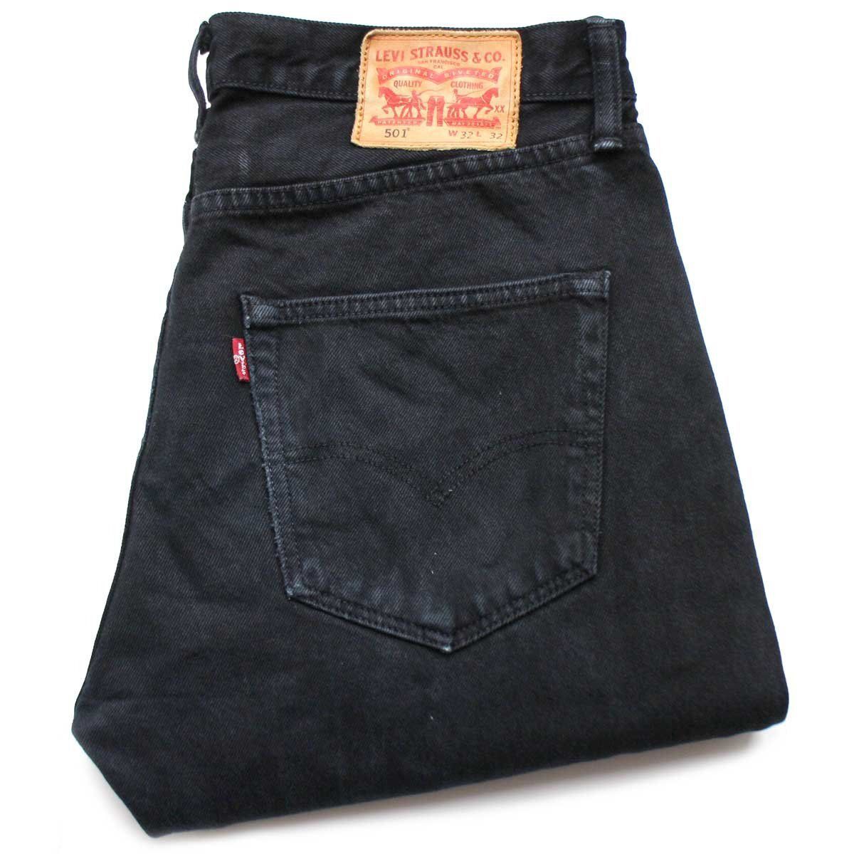 Levi's 501 後染めブラックデニム ストレート ジーンズ W32×L32 Levi's 501 後染めブラックデニム ストレート ジーンズ W32×L32