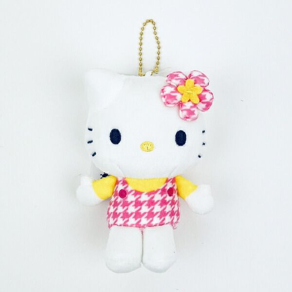 サンリオ ハローキティ マスコットコレクション カオハナ ピンク ぬいぐるみ 千鳥柄 サンリオ