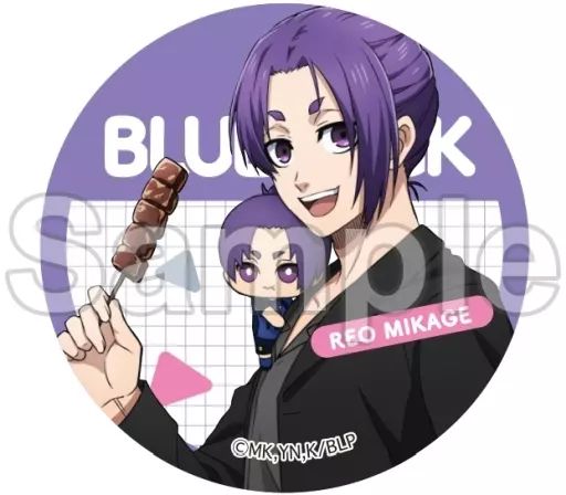 ブルーロック　食べ歩き　缶バッジ　玲王 中古】バッジ・ビンズ 御影玲王 「ブルーロック トレーディング缶