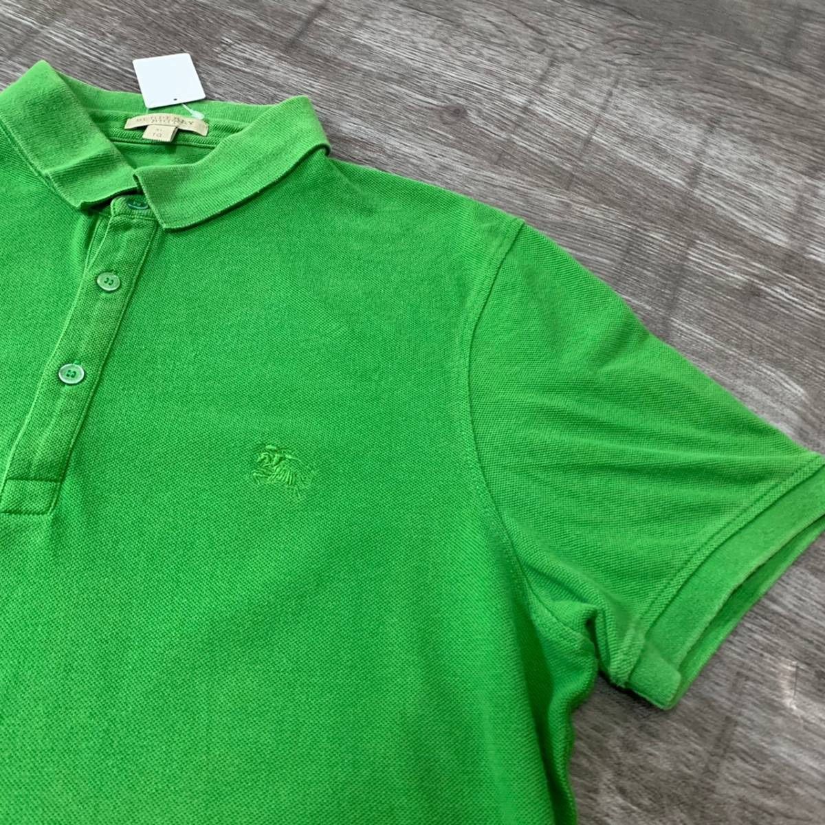 Burberry バーバリー ポロシャツ 半袖 刺繍ロゴ ワンポイント グリーン - メルカリShops