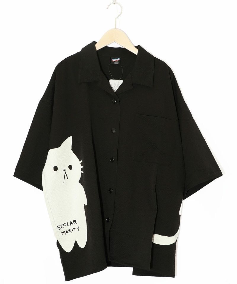 パリティ 無限ループネコ柄シャツ
