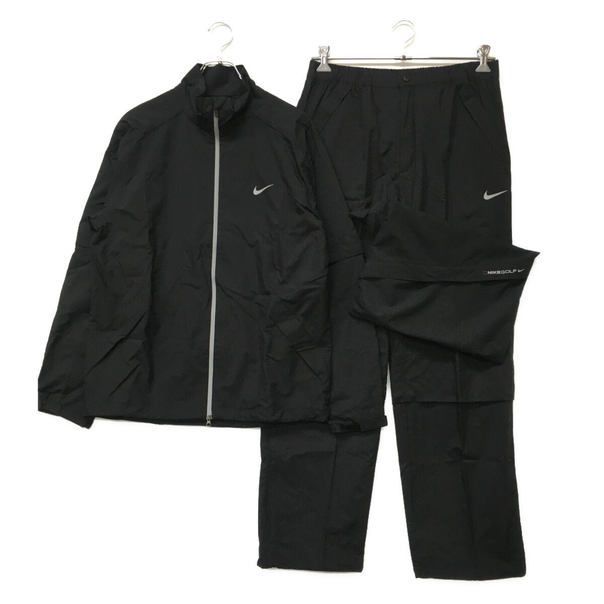 新品未使用 ナイキレインウェア size(L) BLACK 中古 メンズ ナイキ NIKE レインウエア L 黒 ブラック 2WAY 上下