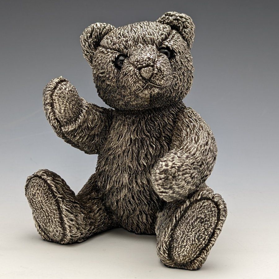 カントリーアーティスト社 テディベア 純銀張り彫刻 フィギュリン 501g 英国 英国カントリーアーティスト社 テディベア 純銀張り彫刻 フィギュリン