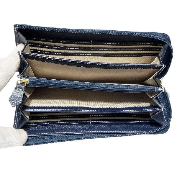 キタムラ K2 ネイビー レザー 長財布 レディース NICORILABO_COM