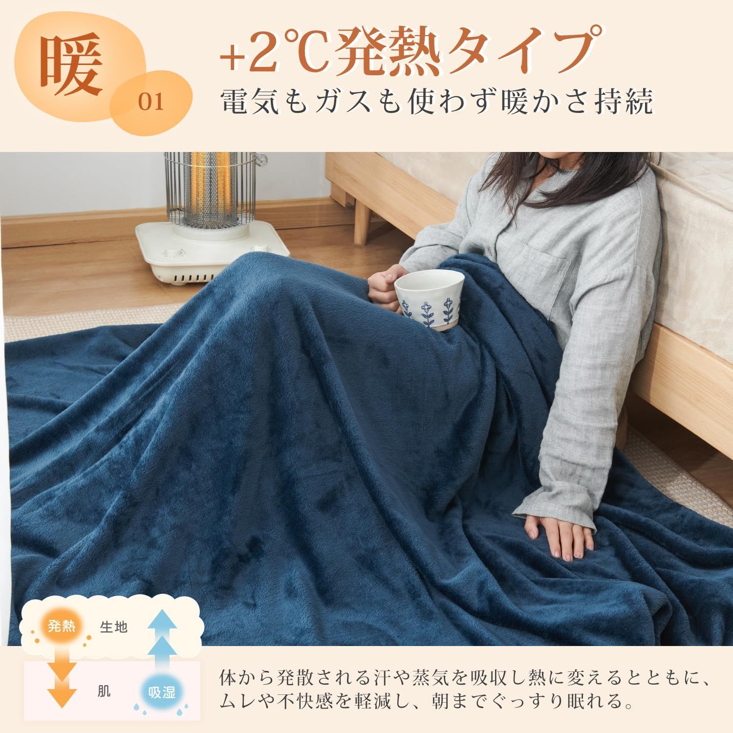 【匿名配送】 ダブル（180ｘ210cm）_青藍色 sledar(スレダー) 毛布 掛け毛布 ダブル 発熱二枚合わせ パイル シープ調 ふわふわ 丸洗いOK 抗 色: 淡青色sledar(スレダー) 毛布 掛け毛布 ダブル 発熱二枚合わせ