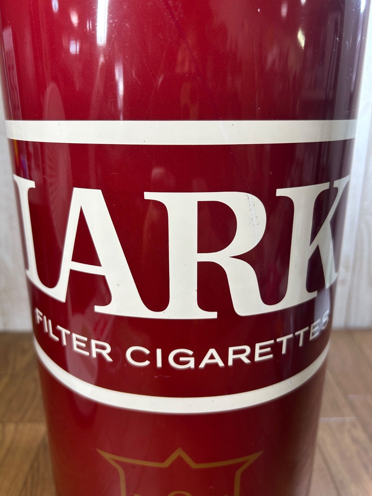 昭和レトロ 当時物 赤ラーク LARK スチール缶 ゴミ箱 タバコ柄