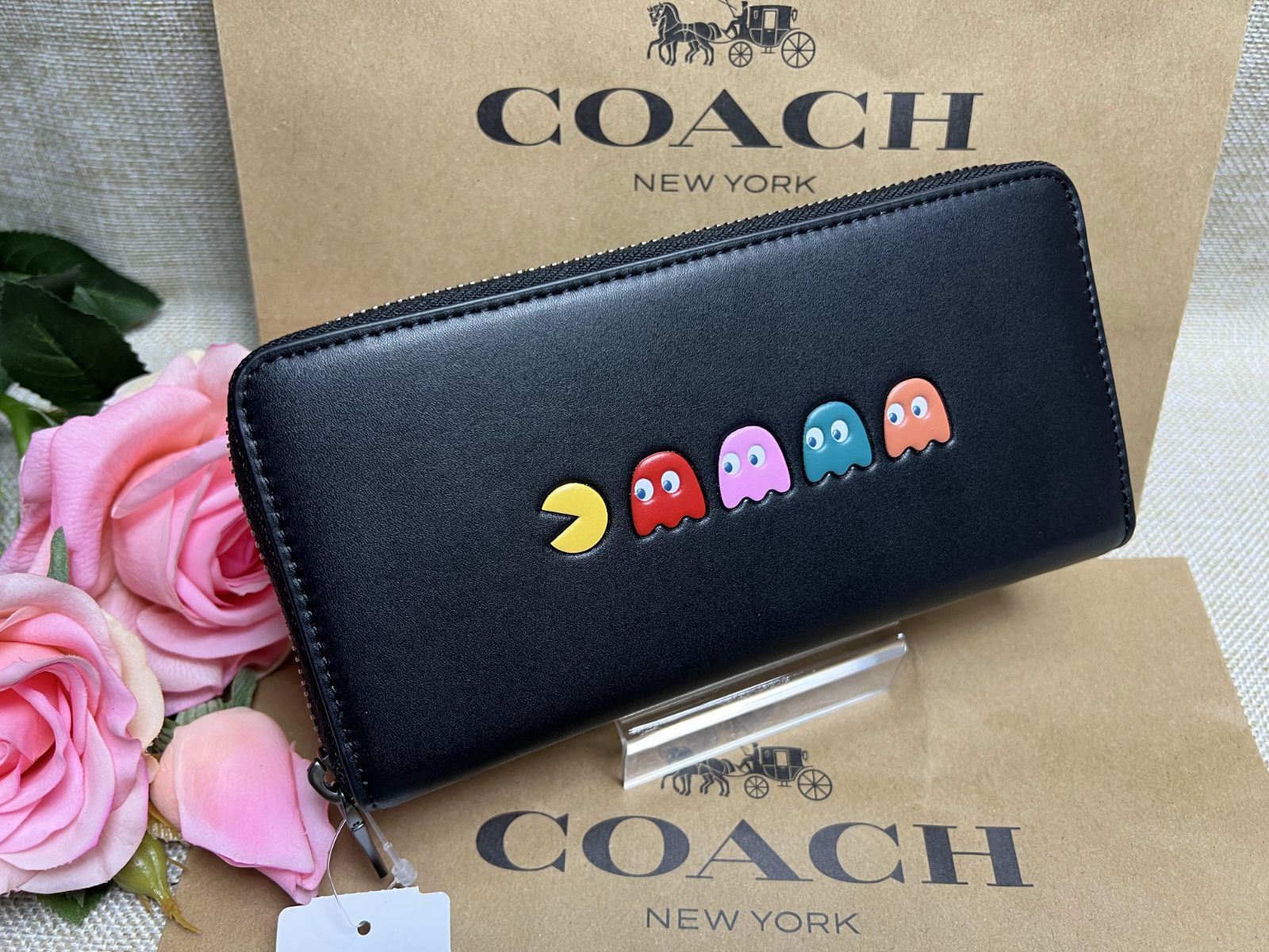 【新品未使用】COACH コーチ 長財布 財布 美品 パックマン コラボ 限定財布