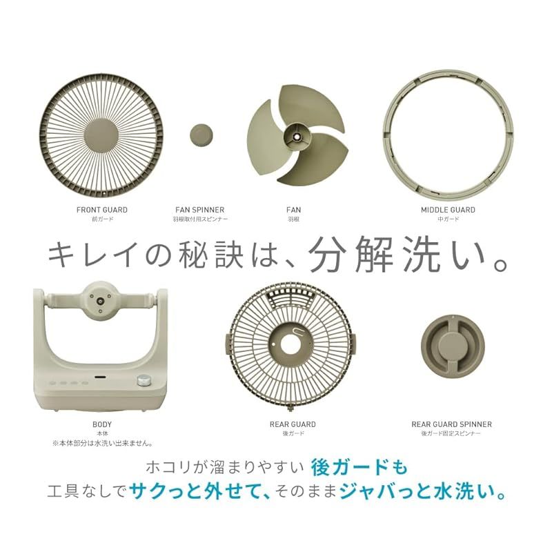 ドウシシャ サーキュレーター CIRKILATOR 23cm 分解して水洗い可能風量14段階 適応畳数?24畳 左右自動首振り ピュアホワイ CIRKILATOR mega FCY-233D｜｜株式会社ドウシシャ